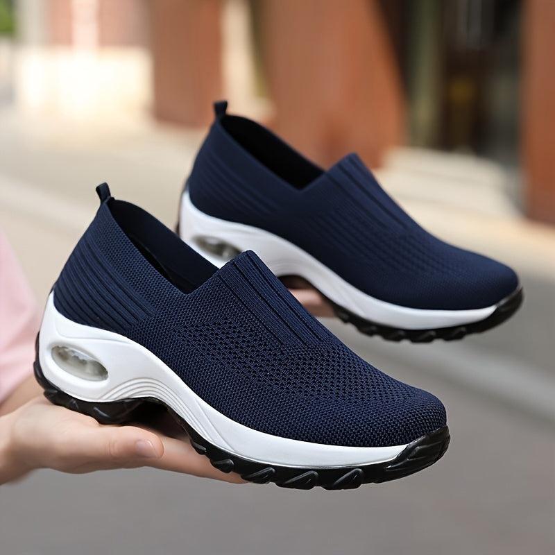 Women's Air Cushion Platform Walking Shoes Slip on Sneakers
