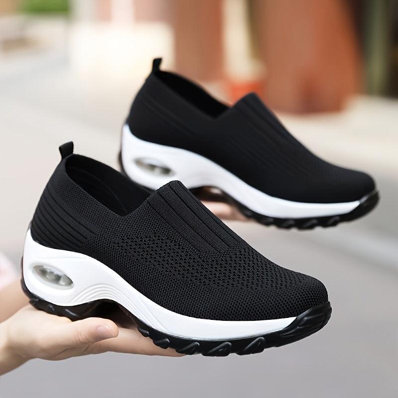 Women's Air Cushion Platform Walking Shoes Slip on Sneakers