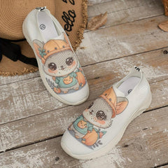 Cartoon Print Heighten Running Shoes Shock Absorption Non Slip Sneakers
