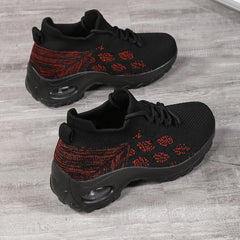 Argyle Pattern Sneakers With Air Cushion Height Increased Running Shoes