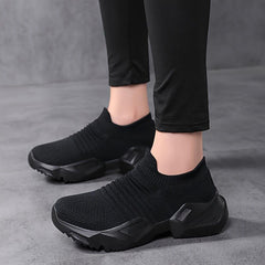 Women's Elastic Chunky Sneakers Slip-on Running Shoes
