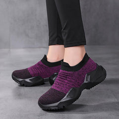 Women's Elastic Chunky Sneakers Slip-on Running Shoes
