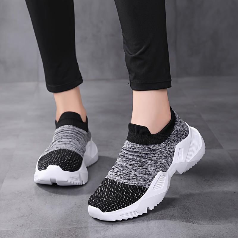 Women's Elastic Chunky Sneakers Slip-on Running Shoes
