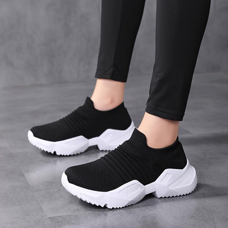 Women's Elastic Chunky Sneakers Slip-on Running Shoes