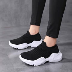 Women's Elastic Chunky Sneakers Slip-on Running Shoes