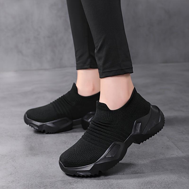 Women's Elastic Chunky Sneakers Slip-on Running Shoes