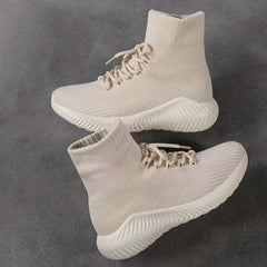 Women's High Top Lace-up Sock Sneakers