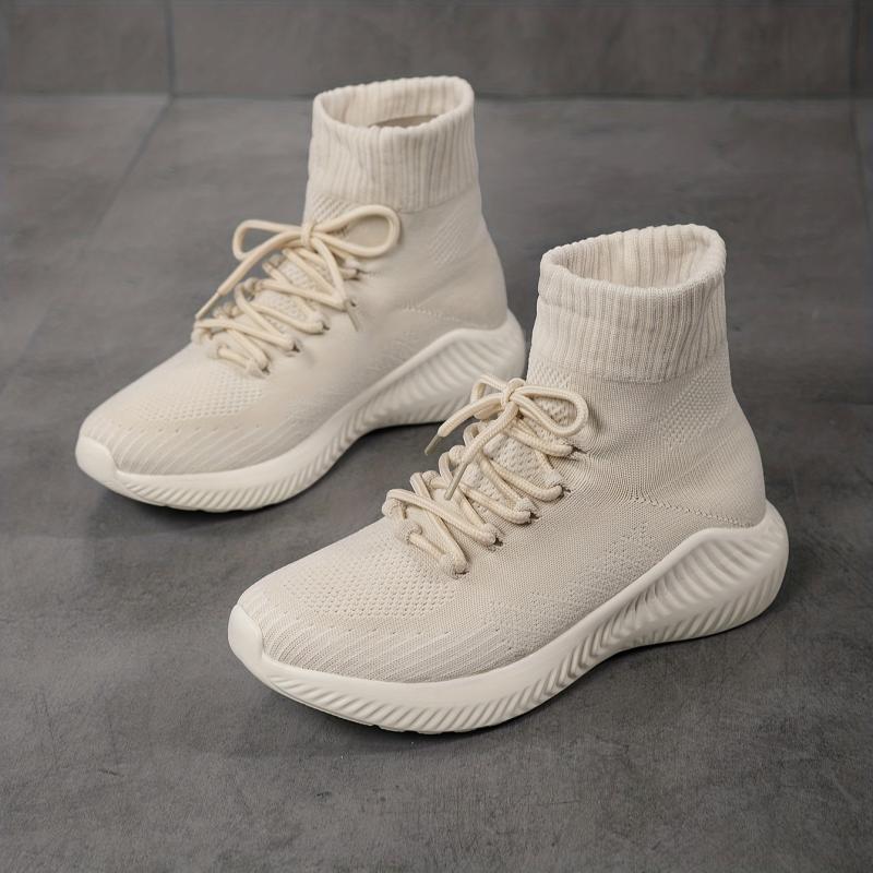 Women's High Top Lace-up Sock Sneakers