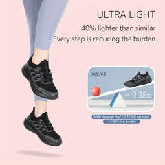 Women's Lace up Breathable Running Shoes Comfort Non slip Athletic Sneakers