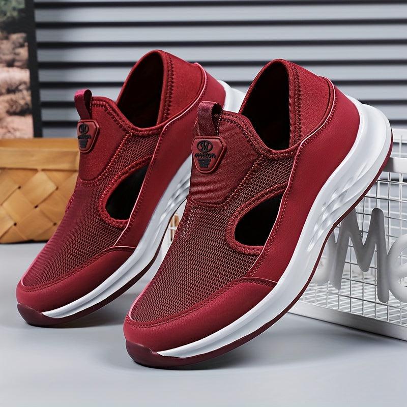 Women's Solid Flying Woven Sports Shoes Breathable Casual Sneakers