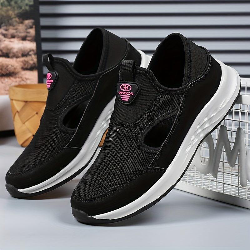 Women's Solid Flying Woven Sports Shoes Breathable Casual Sneakers