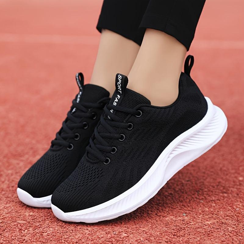 Women's Breathable Running Shoes Mesh Lace-up Athletic Sneakers