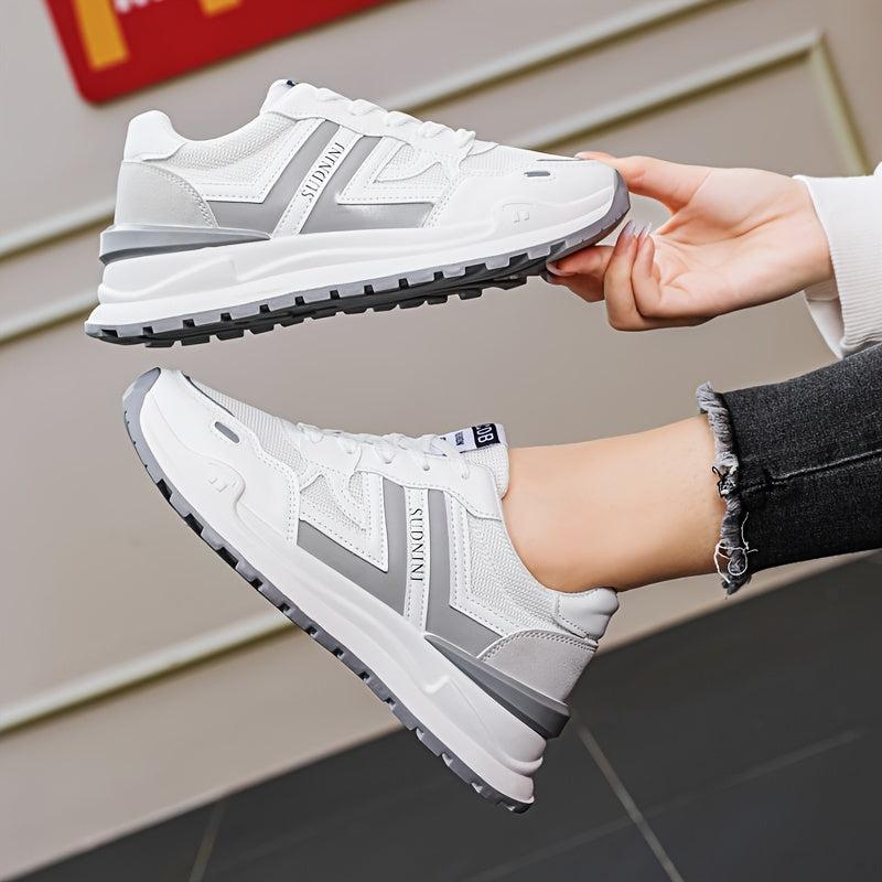 Women's Colorblock Lace Up Sneakers Non Slip Running Shoes