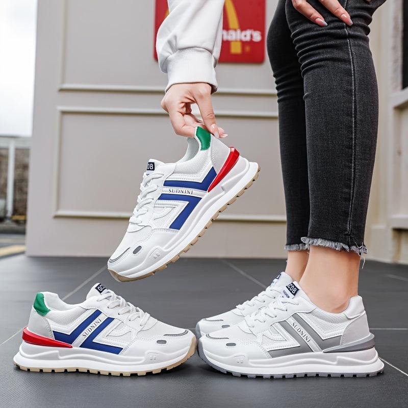Women's Colorblock Lace Up Sneakers Non Slip Running Shoes