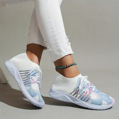 Women's Cartoon Bear Mesh Sneakers Lace-up Casual Running Shoes