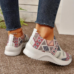 Women's Geometric Pattern Slip-on Running Shoes