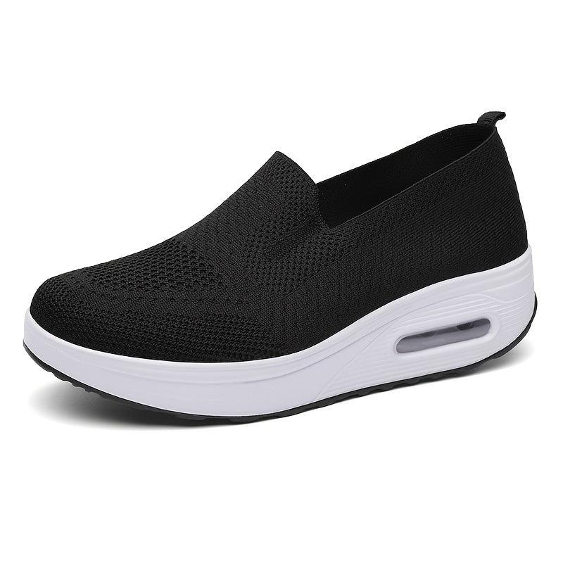 Women's Knit Sports Sneakers Thick Sole Air Cushion Running Shoes