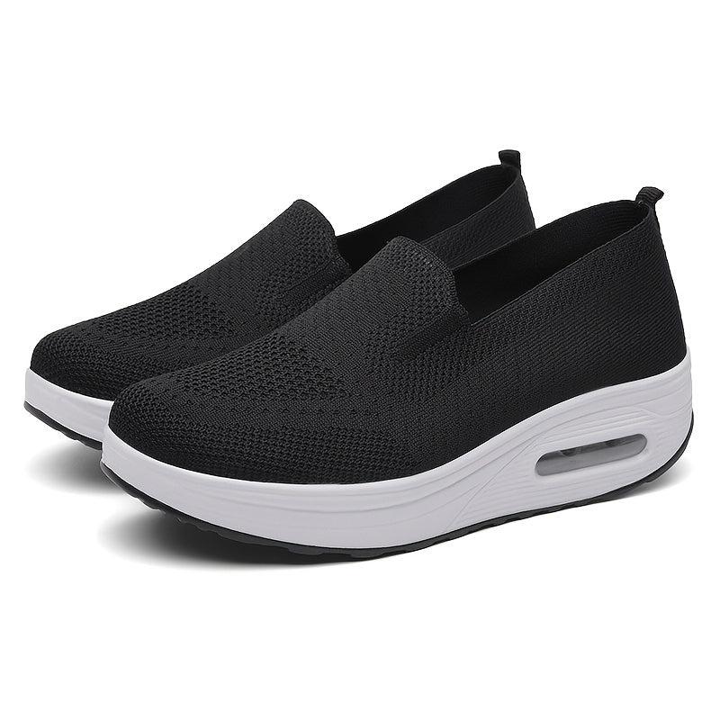 Women's Knit Sports Sneakers Thick Sole Air Cushion Running Shoes