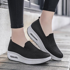 Women's Knit Sports Sneakers Thick Sole Air Cushion Running Shoes