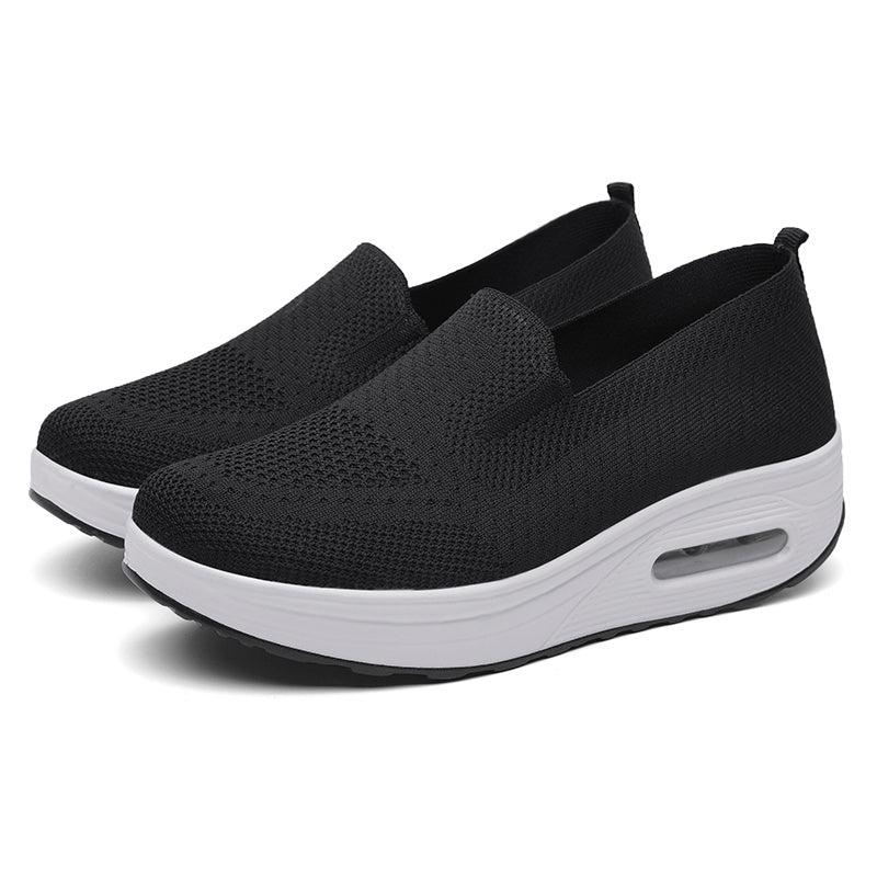 Women's Knit Sports Sneakers Thick Sole Air Cushion Running Shoes