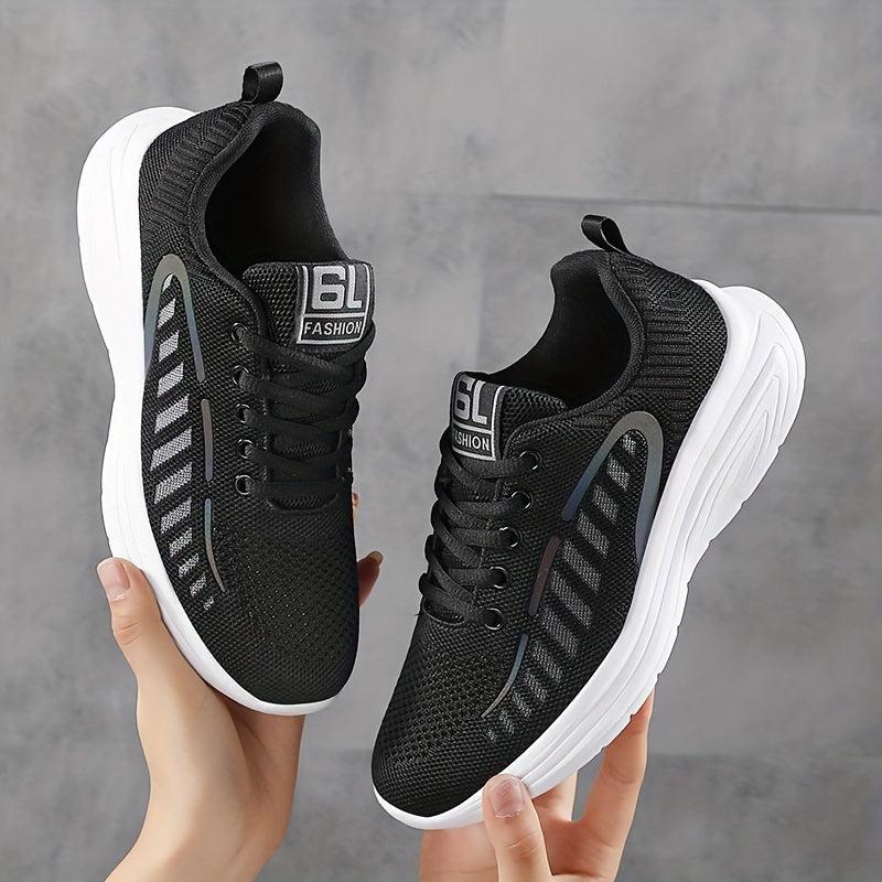 Women's Lace up Mesh Athletic Running Shoes Breathable Anti slip Casual Sneakers