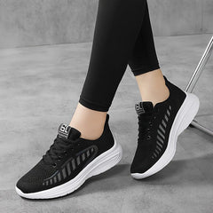 Women's Lace up Mesh Athletic Running Shoes Breathable Anti slip Casual Sneakers