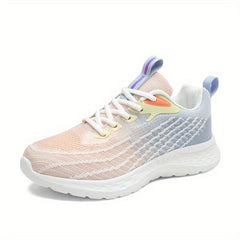 Women's Lightweight Sports Shoes Stripe Knitted Running Shoes