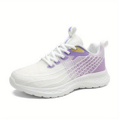 Women's Lightweight Sports Shoes Stripe Knitted Running Shoes