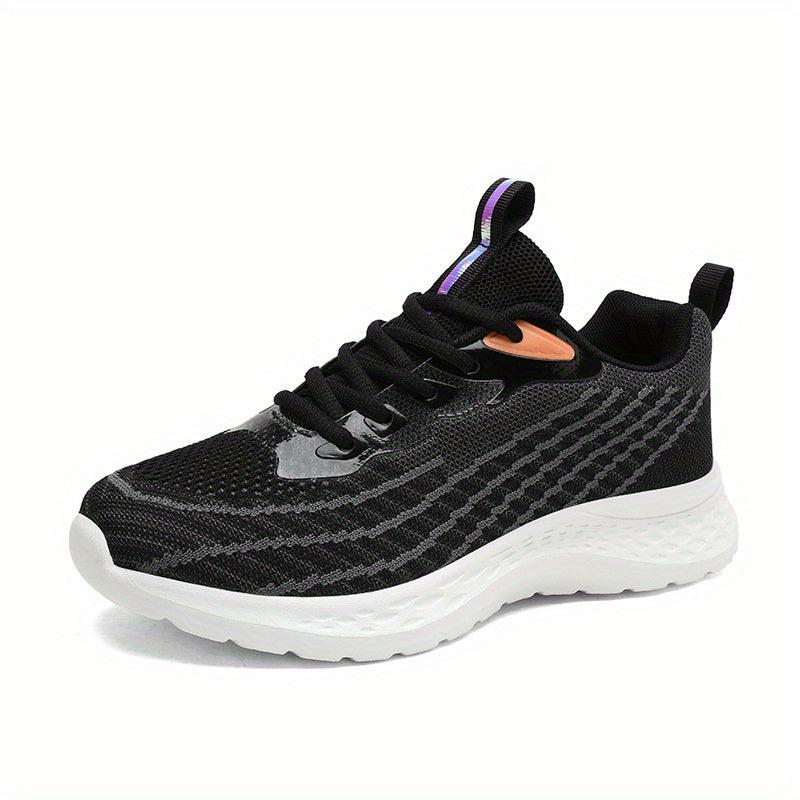 Women's Lightweight Sports Shoes Stripe Knitted Running Shoes