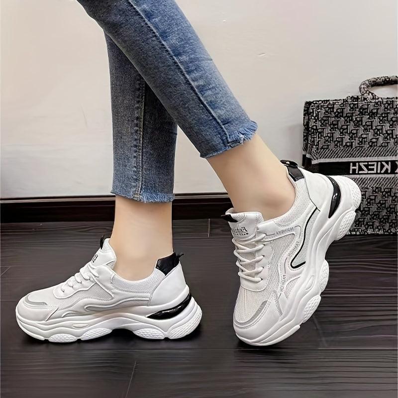 Women's Mesh Breathable Chunky Sneakers Soft Bottom Running Shoes