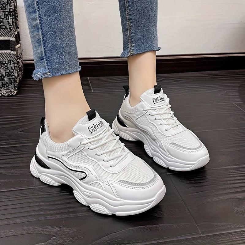 Women's Mesh Breathable Chunky Sneakers Soft Bottom Running Shoes