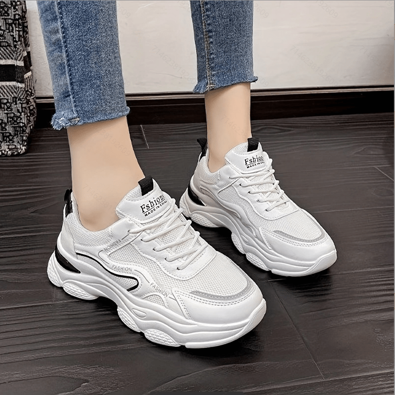 Women's Mesh Breathable Chunky Sneakers Soft Bottom Running Shoes
