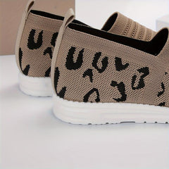 Women's Leopard Pattern Running Shoes Mesh Breathable Sneakers