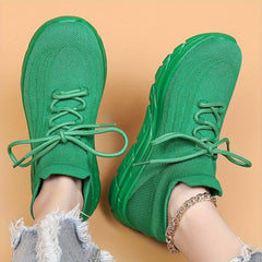 Lace Up Mesh Breathable Flying Woven Shoes Soft Comfortable Shock Absorption