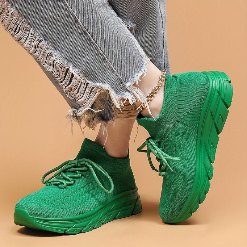 Lace Up Mesh Breathable Flying Woven Shoes Soft Comfortable Shock Absorption