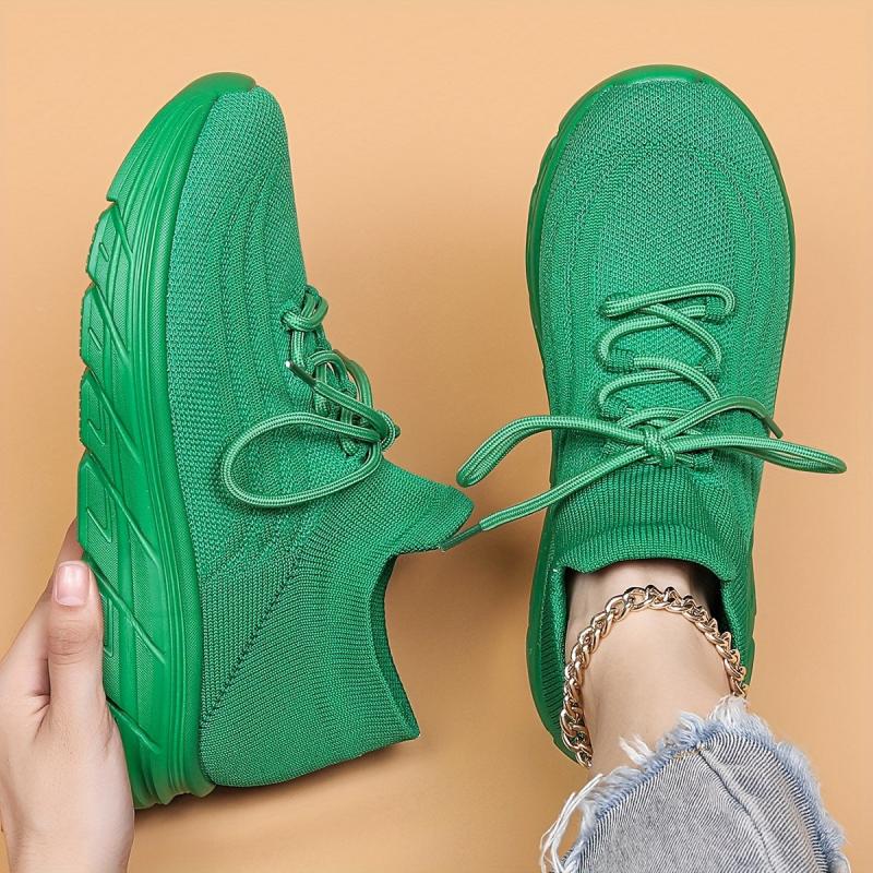Lace Up Mesh Breathable Flying Woven Shoes Soft Comfortable Shock Absorption