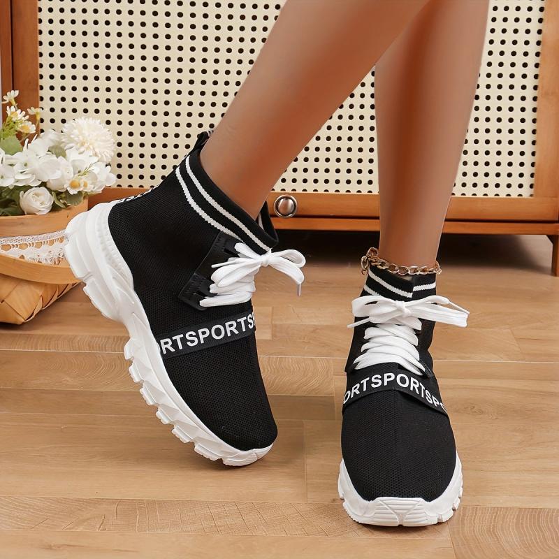 Women's Letter Pattern Woven Running Shoes