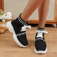 Women's Letter Pattern Woven Running Shoes