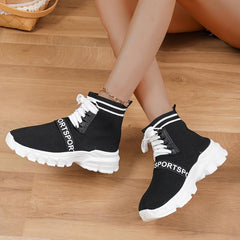 Women's Letter Pattern Woven Running Shoes