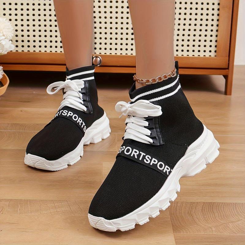 Women's Letter Pattern Woven Running Shoes