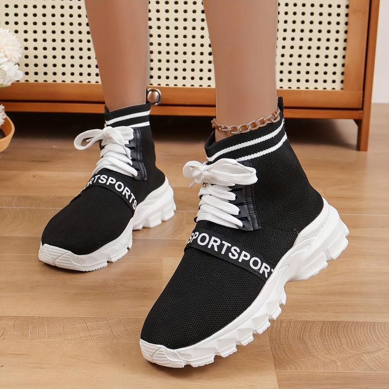Women's Letter Pattern Woven Running Shoes