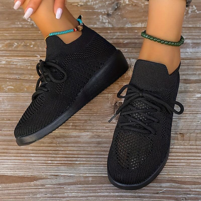 Women's Lightweight Breathable Mesh Sneakers Lace-up Casual Running Shoes