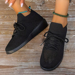 Women's Lightweight Breathable Mesh Sneakers Lace-up Casual Running Shoes