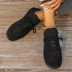 Women's Lightweight Breathable Mesh Sneakers Lace-up Casual Running Shoes
