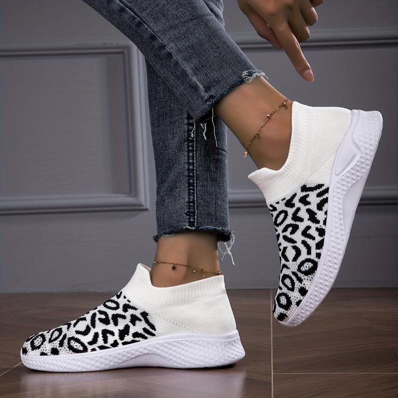 Leopard Print Casual Shoes Lightweight Breathable Sneakers