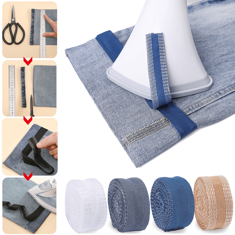 Self Adhesive Fringe Trim for Jeans Iron on Hemming Tape Trouser Mouth Paste