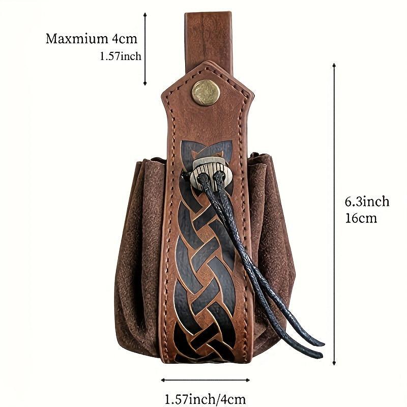 2pcs Medieval Belt & PU Leather Bag Halloween Accessories Stage Costume Props