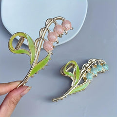 Drop Lily Flower Hair Clip Double Layer Electrophoresis Retention