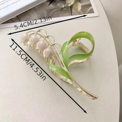 Drop Lily Flower Hair Clip Double Layer Electrophoresis Retention