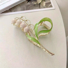 Drop Lily Flower Hair Clip Double Layer Electrophoresis Retention